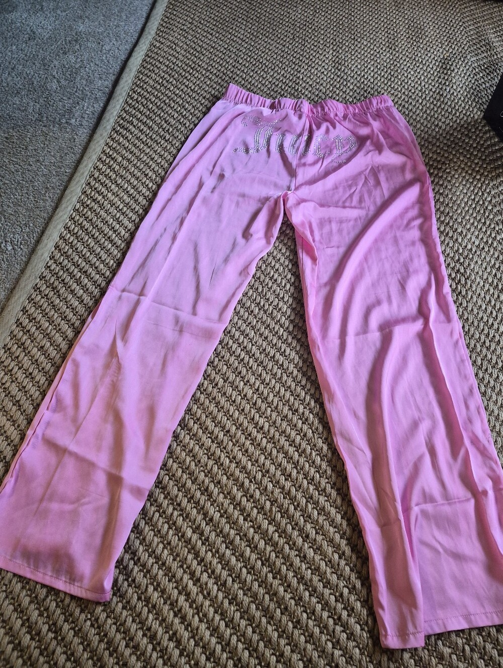 Juicy Couture Pink Rhinestone Logo Lounge Pants